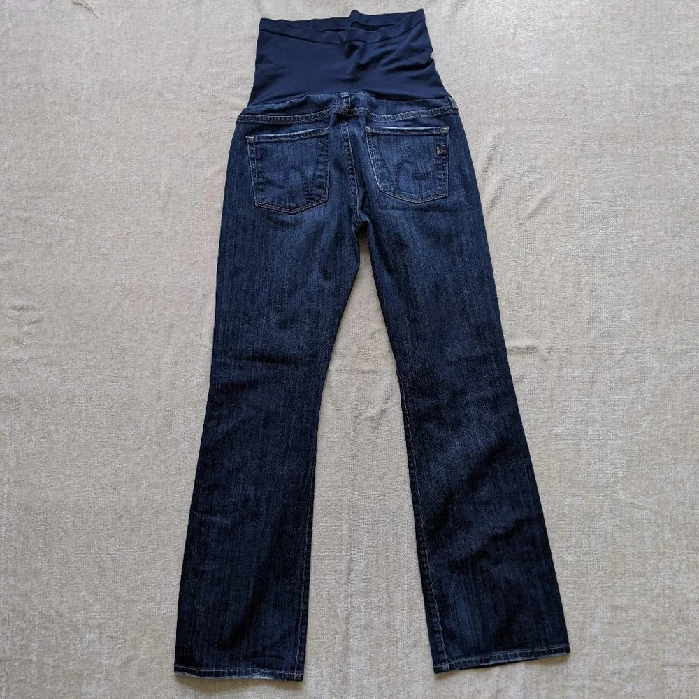Citizens of Humanity Pea in the Pod Dark Wash Denim Bootcut Maternity Jeans - 29 - Picture 4 of 12